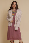 Embroidered floral midi dress, in antique mauve. Image 5