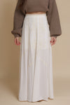 Maxi skirt with embroidered detail, in ivory. Image 4