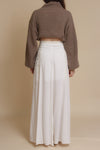 Maxi skirt with embroidered detail, in ivory.