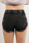 Shorts with embroidered piping, in washed black. Image 6
