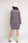 Embroidered sweater dress, in grey. Image 9
