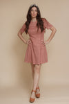 Faux suede mini dress, in dusty pink. Image 15