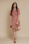 Faux suede mini dress, in dusty pink. Image 5