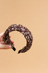 Floral headband, in Chocolate Brown. Image 11