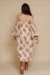floral puff sleeve smocked dress, in cream floral. Image 11
