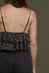 Ditsy floral ruffle camisole, in black/multi. Image 11