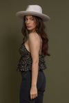 Ditsy floral ruffle camisole, in black/multi. Image 12