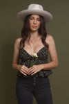 Ditsy floral ruffle camisole, in black/multi. Image 7