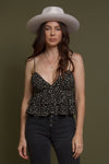 Ditsy floral ruffle camisole, in black/multi. Image 9