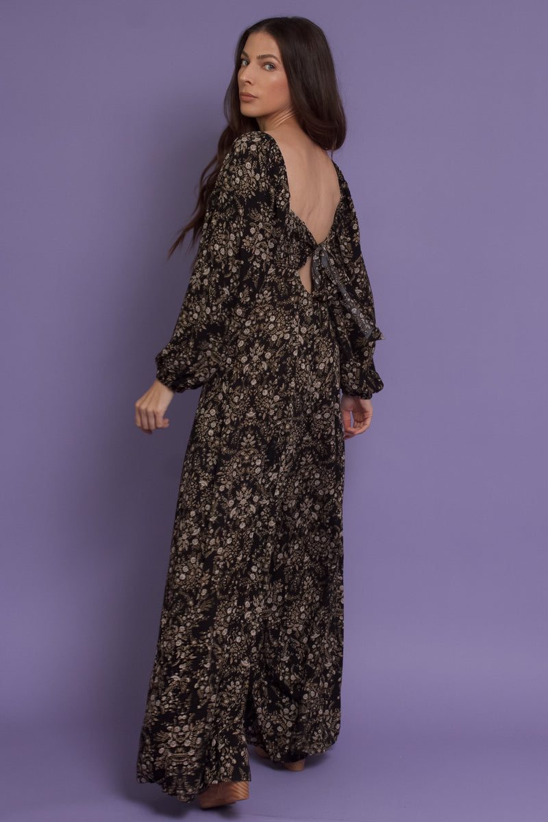 Wide leg floral jumpsuit, in midnight fields. Image 15