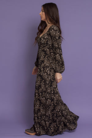 Wide leg floral jumpsuit, in midnight fields. Image 6