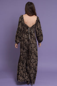 Wide leg floral jumpsuit, in midnight fields. Image 9