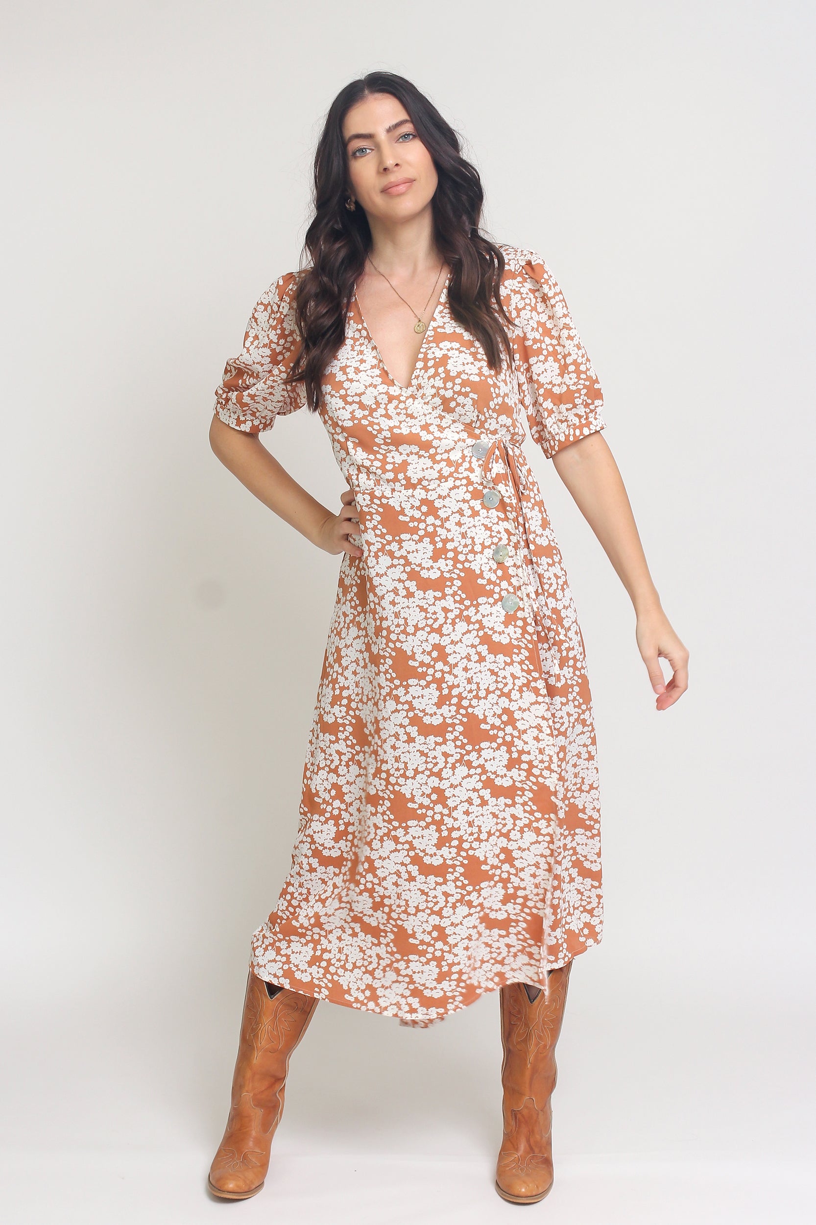 Crescent Lillie Floral Wrap Dress – Franklin Sunset