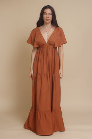 Flutter sleeve maxi dress, in gucci. Image 15
