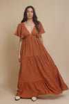 Flutter sleeve maxi dress, in gucci. Image 5
