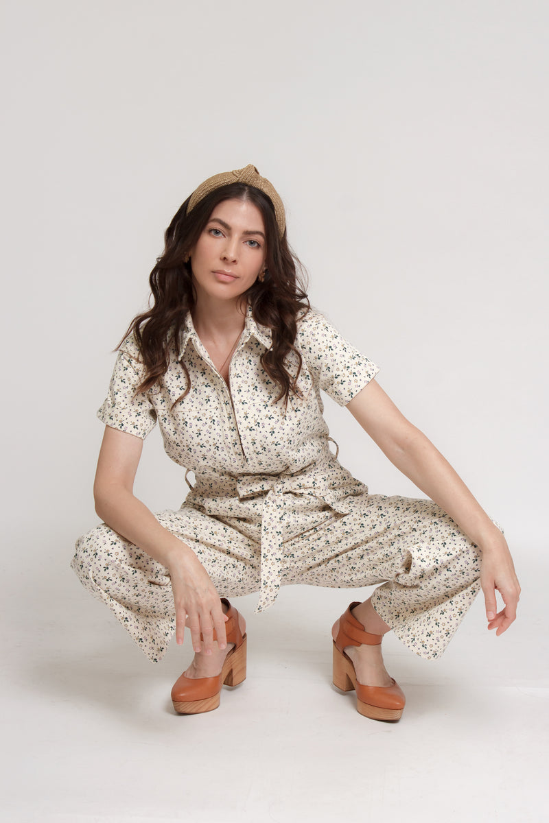 FRNCH floral jumpsuit, in creme. Image 2