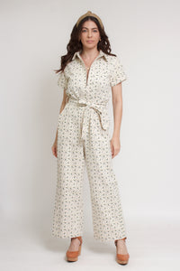 FRNCH floral jumpsuit, in creme. Image 5