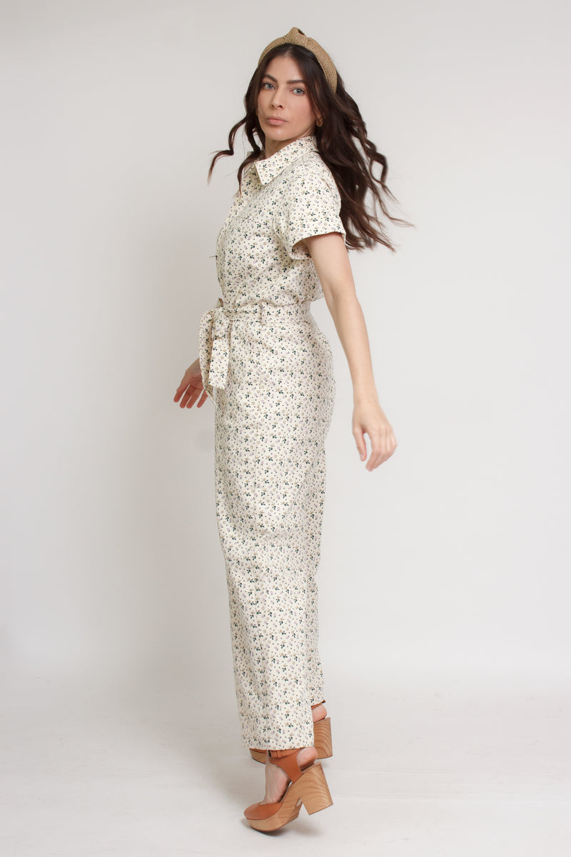 FRNCH floral jumpsuit, in creme. Image 6