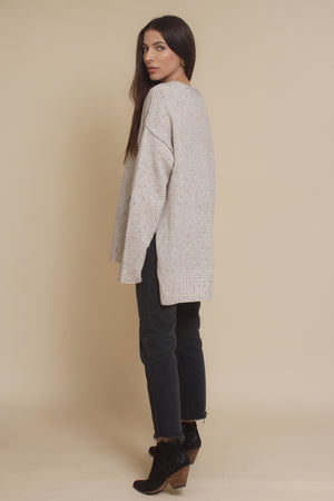 Henley sweater, in eggshell. Image 7