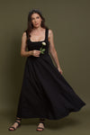 Contrast knit maxi dress, in black. Image 10