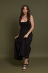 Contrast knit maxi dress, in black. Image 15