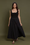 Contrast knit maxi dress, in black. Image 16