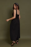 Contrast knit maxi dress, in black. Image 17