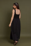 Contrast knit maxi dress, in black. Image 18