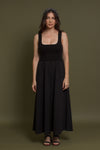Contrast knit maxi dress, in black. Image 5