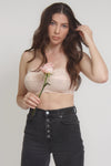 Lace bandeau bralette, in nude. Image 2
