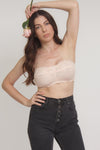 Lace bandeau bralette, in nude. Image 6