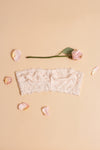 Lace bandeau bralette, in nude.
