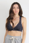 Lace racer back bralette, in Charcoal. Image 2