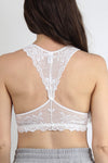 Lace racer back bralette, in Ivory.