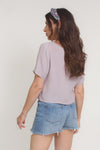 Eyelet cropped blouse, in Lilac. Image 10