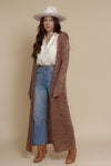 Long cardigan with hood, in multi. Image 11