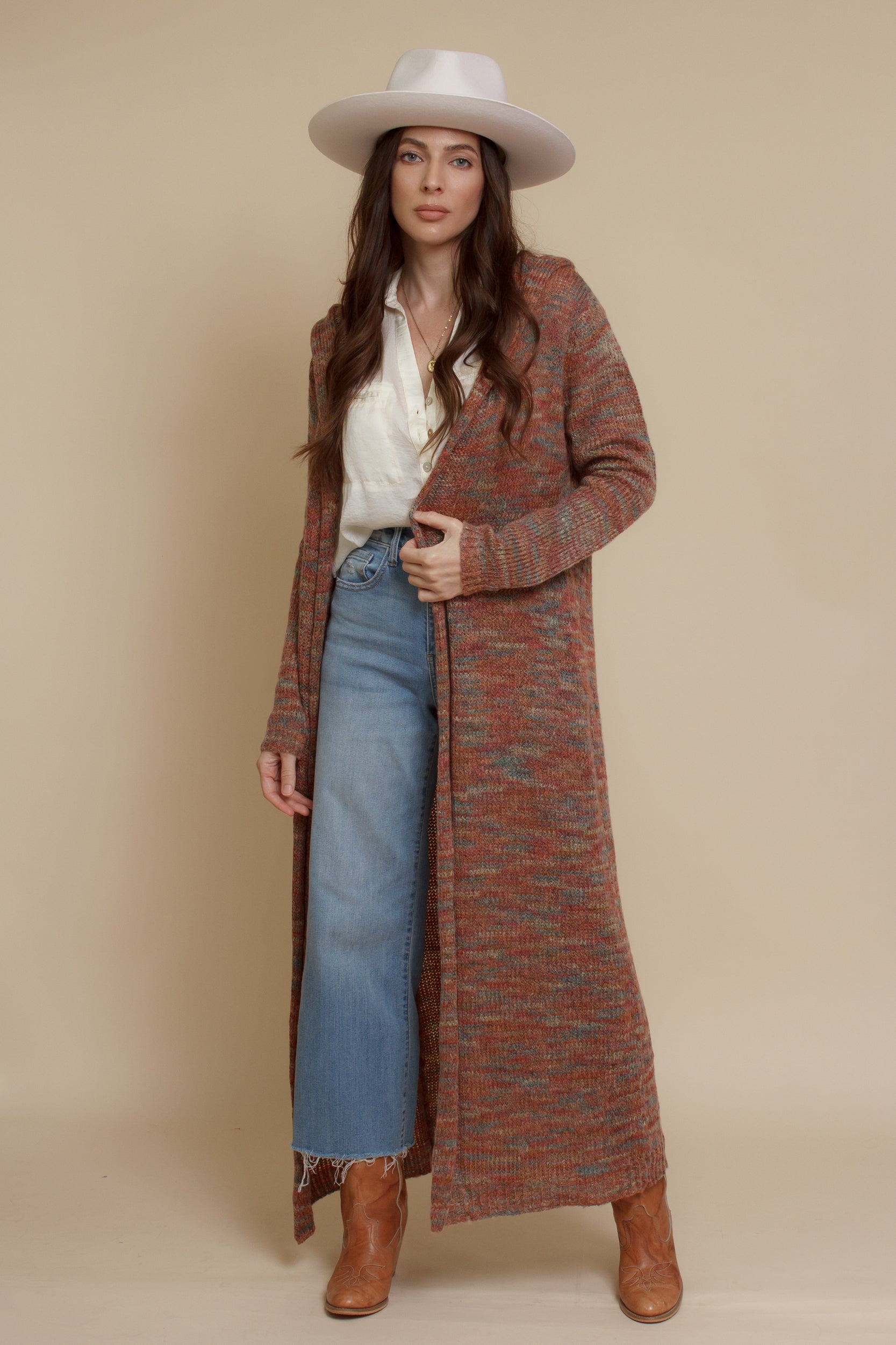 Hem & Thread Hooded Long Cardigan – Franklin Sunset