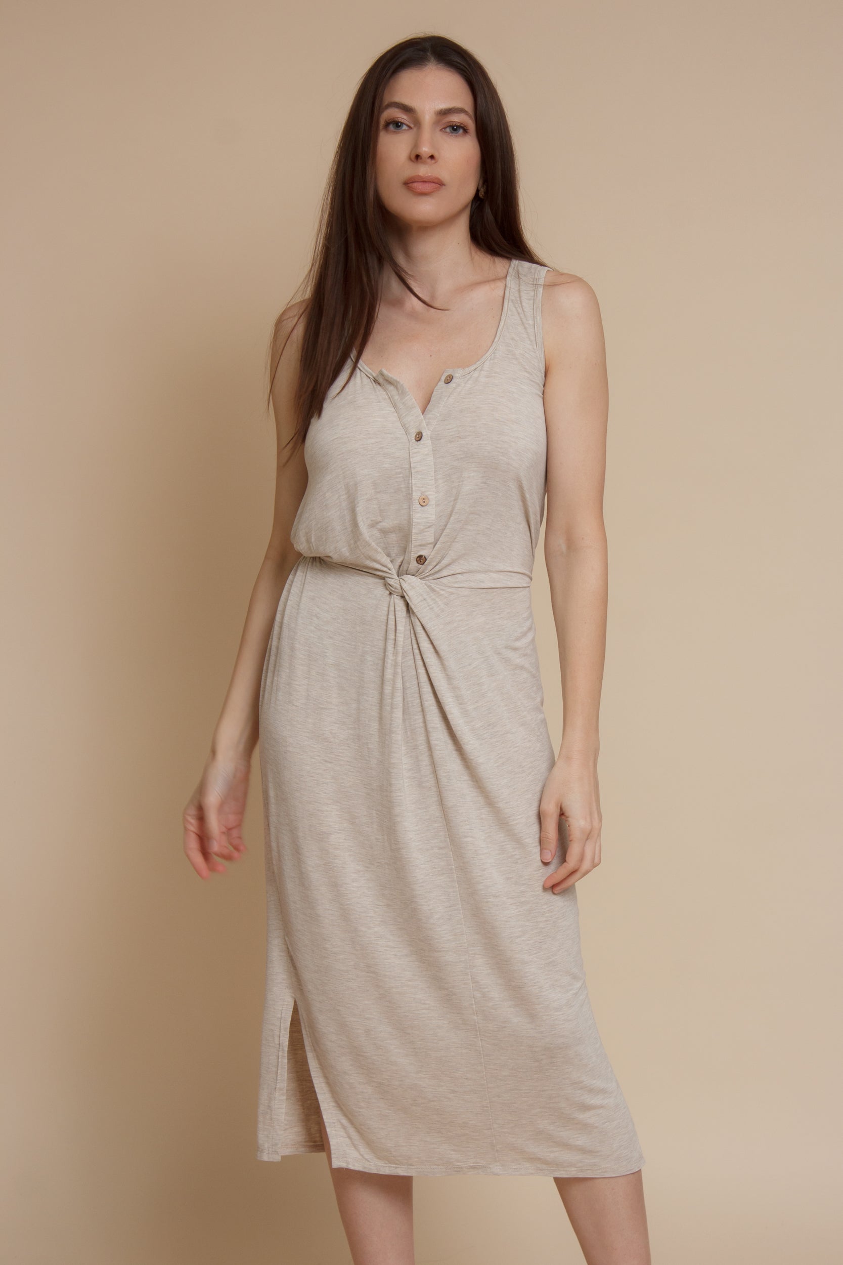 Nina button hot sale linen dress