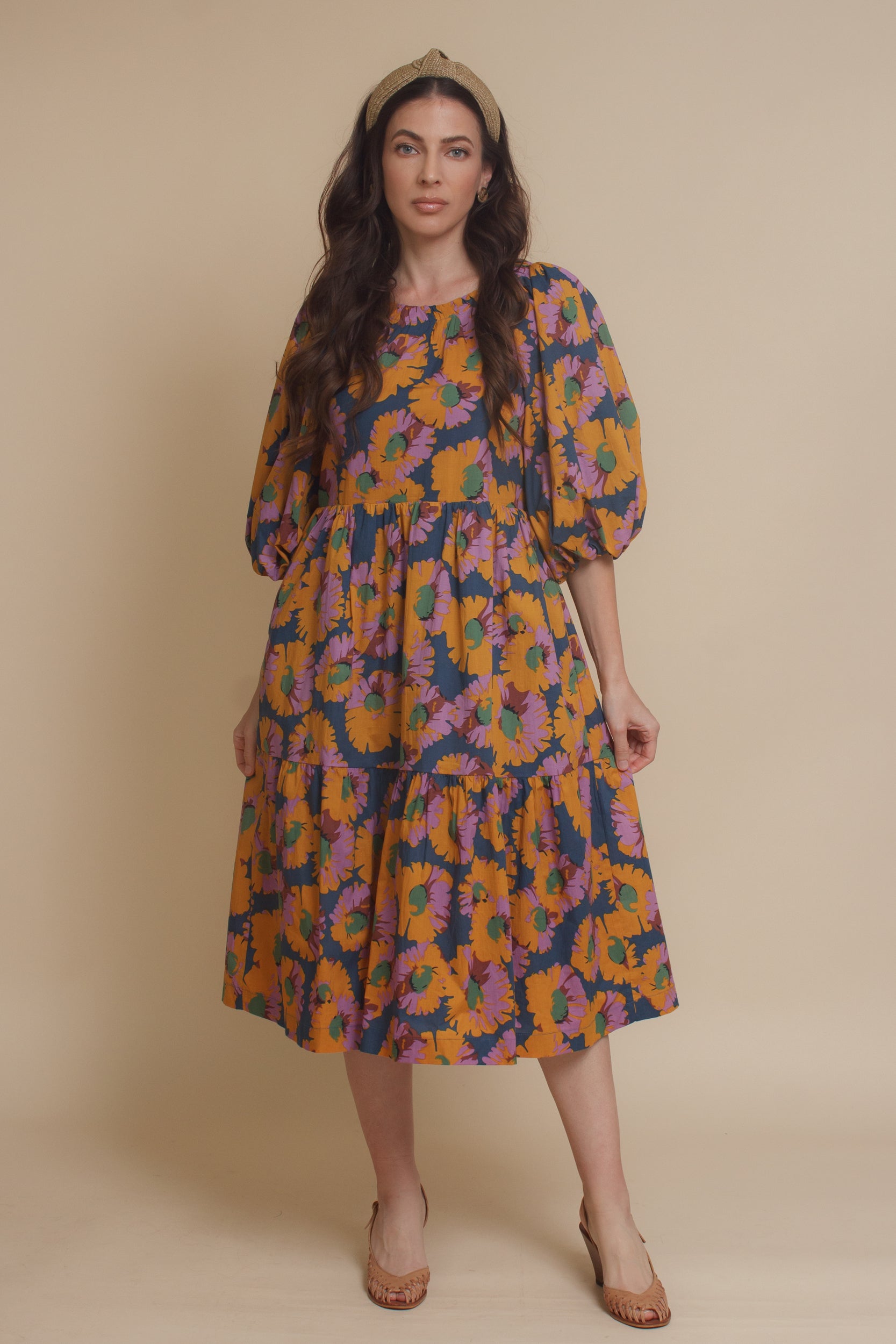 Moodie Floral Tie Back Midi Dress Medium Moodie Floral Tie Back Midi Dress Medium