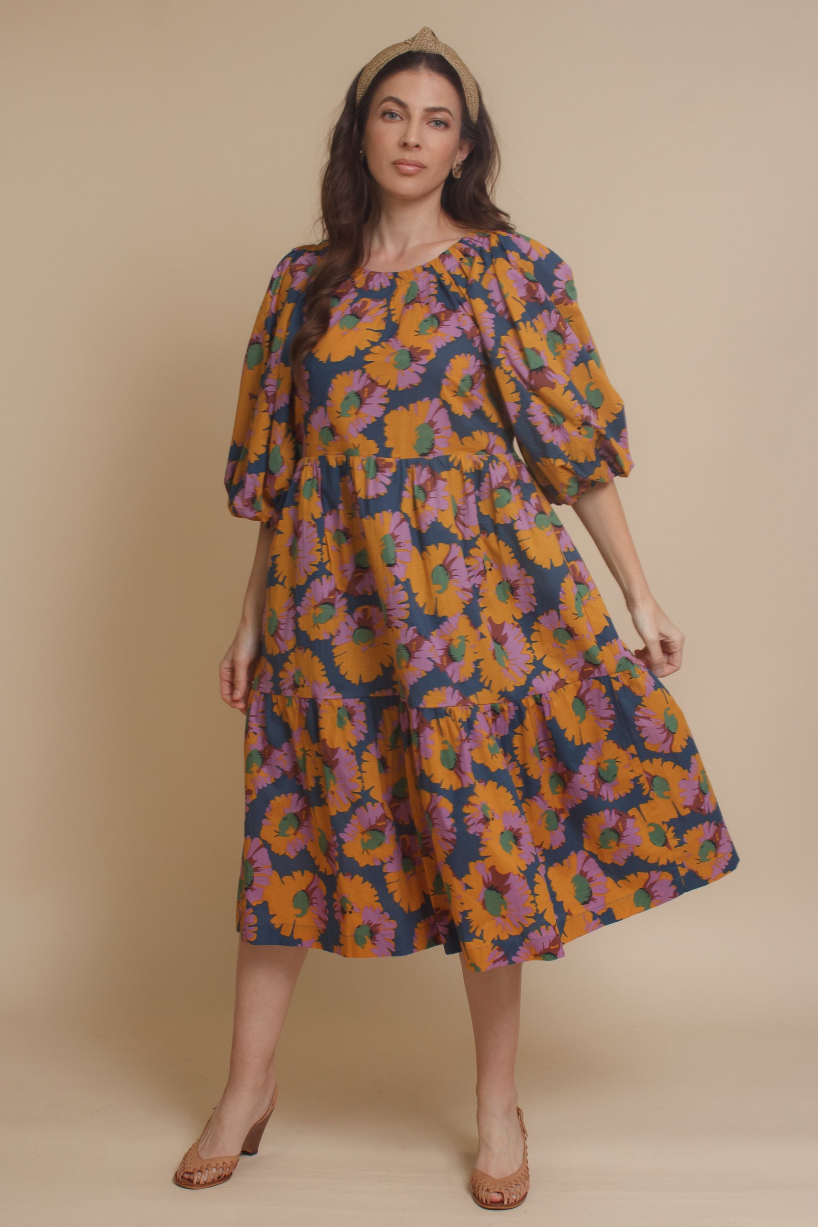 Moodie Floral Tie Back Midi Dress Medium Moodie Floral Tie Back Midi Dress Medium