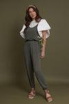 Sleeveless jumpsuit, in olive. Image 10