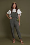 Sleeveless jumpsuit, in olive. Image 11