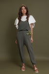 Sleeveless jumpsuit, in olive. Image 12