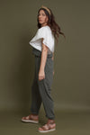Sleeveless jumpsuit, in olive. Image 5