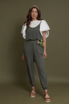 Sleeveless jumpsuit, in olive. Image 8