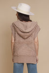 Oversized sweater vest with hood, in mauve. Image 18