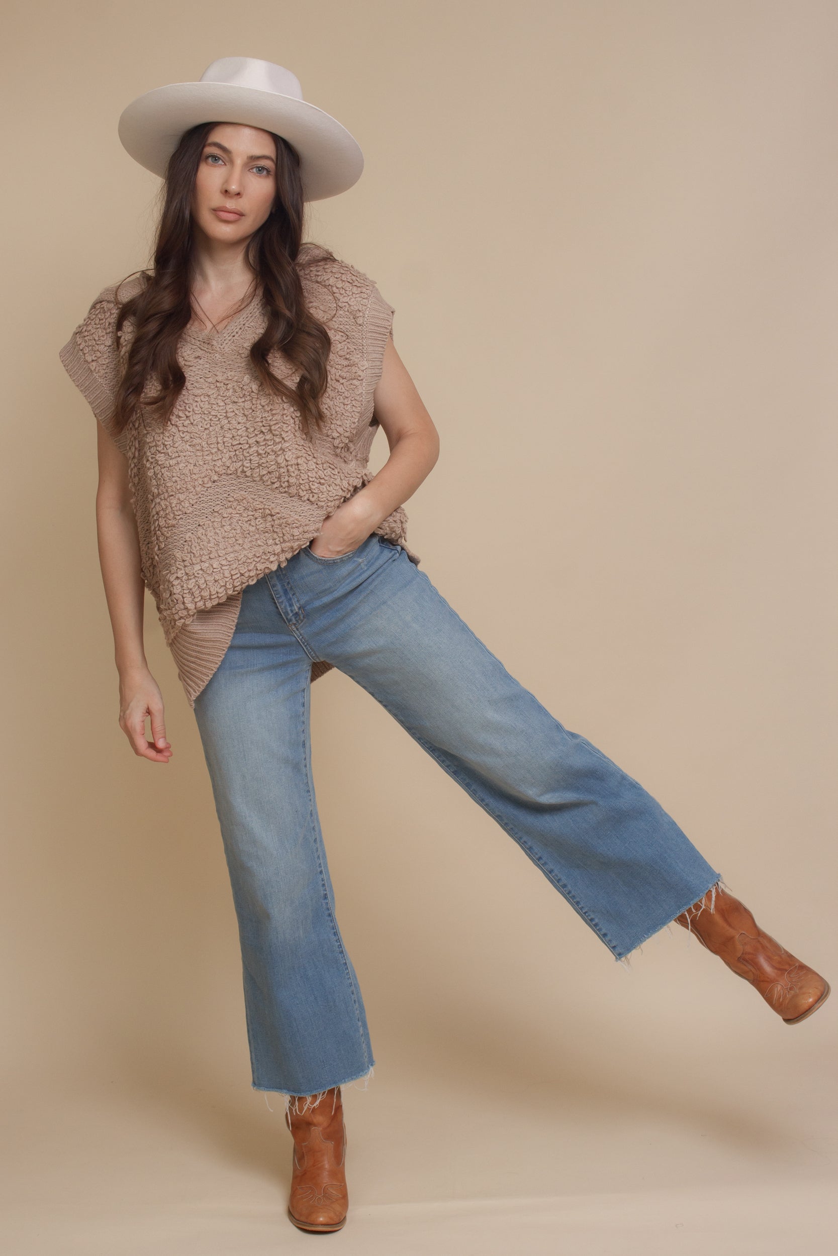 POL Oversized Textured Hooded Sweater Vest – Franklin Sunset