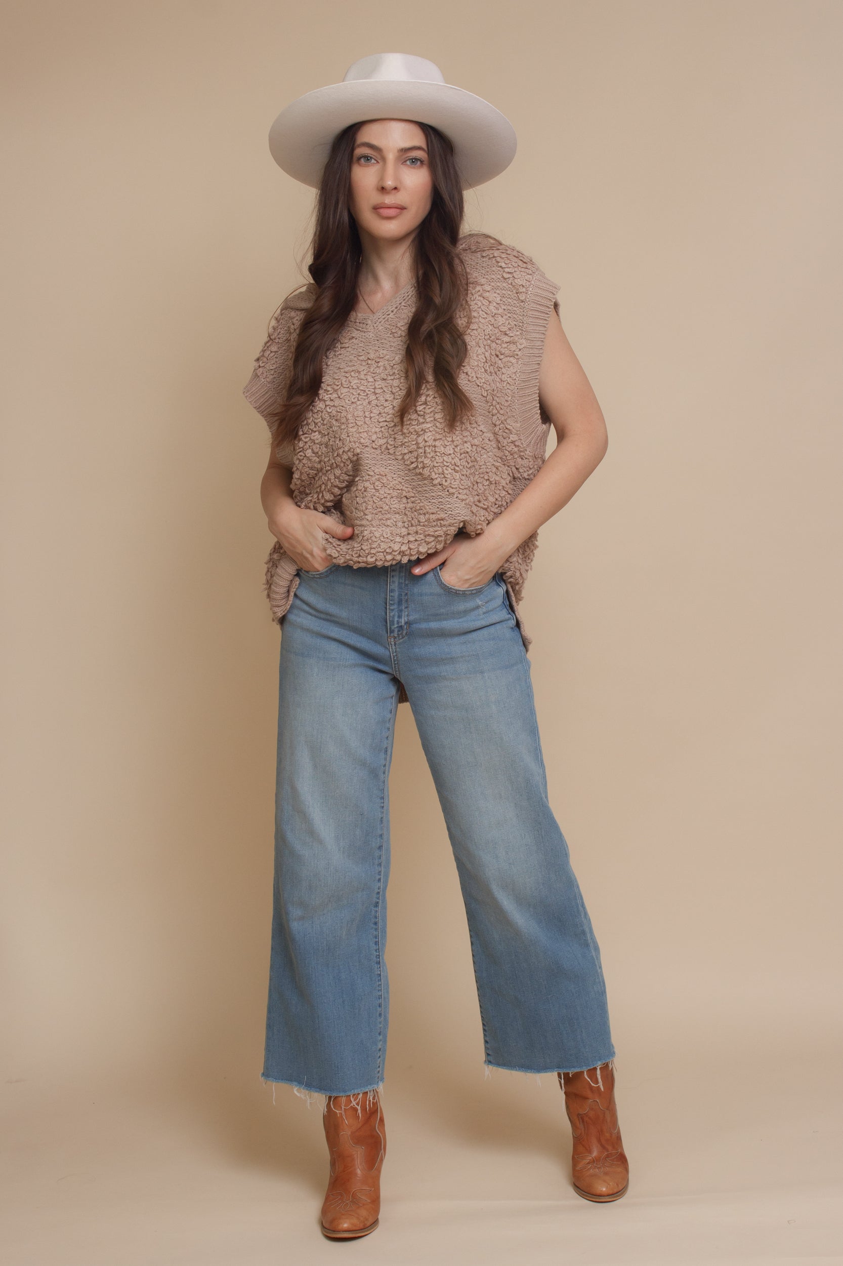 POL Oversized Textured Hooded Sweater Vest – Franklin Sunset