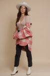Plaid button front shacket, in pink rose. Image 16