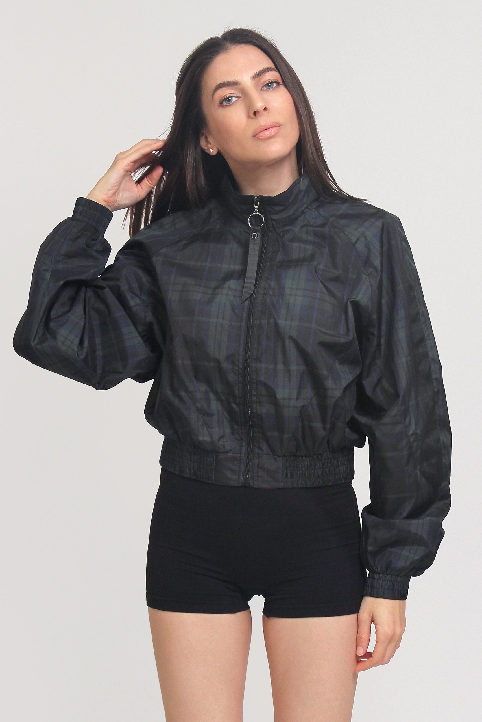 Cropped hot sale black windbreaker